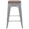 Flash Furniture 24" High Metal Indoor Counter Stool, Silver, PK4 4-ET-31320W-24-SV-R-GG - alternate 5